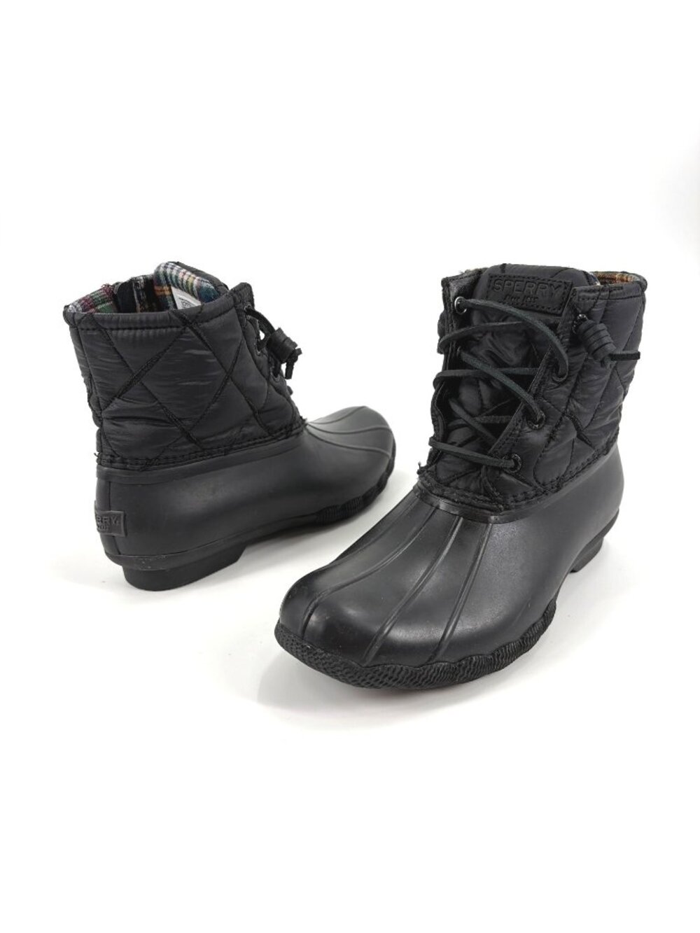 Sperry Saltwater Nylon Quilted Rain Duck Boots Womens 6 Outdoor Preppy Fisherman - Picture 1 of 7